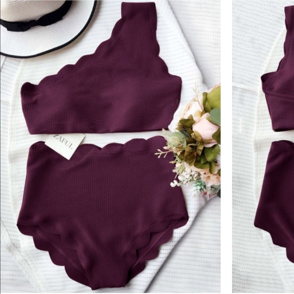 High waisted Scalloped Bikini